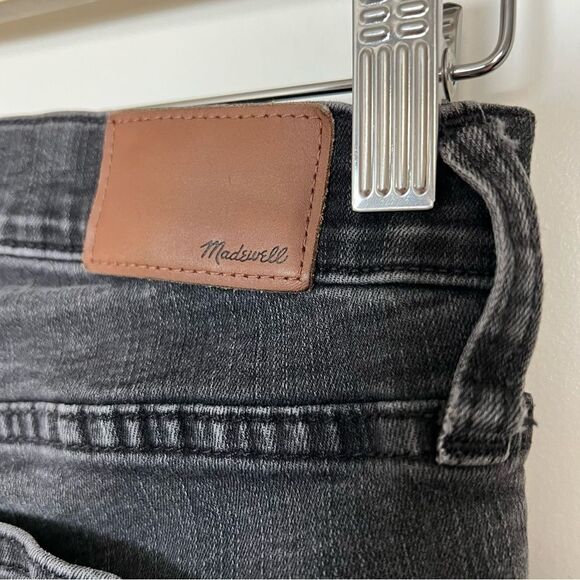 Madewell Jeans Women Sz 27T Black Charcoal 9" High Rise Skinny Button Font Denim - Picture 8 of 16